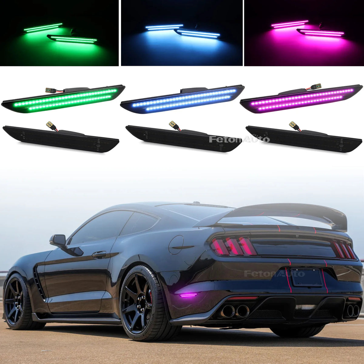 Dynamic LED Side Marker Lights for Ford Mustang 2015-2023