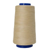 A spool of beige heavy-duty waterproof bonded polyester thread with a blue core.