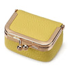 Genuine Leather Kiss Lock Coin Purse with Key Ring