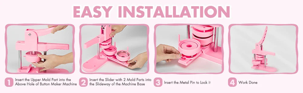 Multi-Size Button Maker Machine with 300 Button Parts Kit
