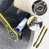 A close-up view of a labor-saving ratchet wrench for tire changes, showing the tool and its components.