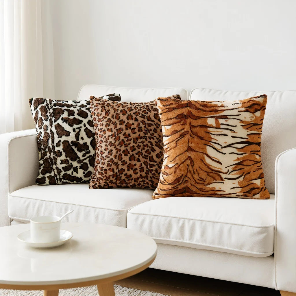 Leopard Print Throw Pillow Covers (Set of 2)