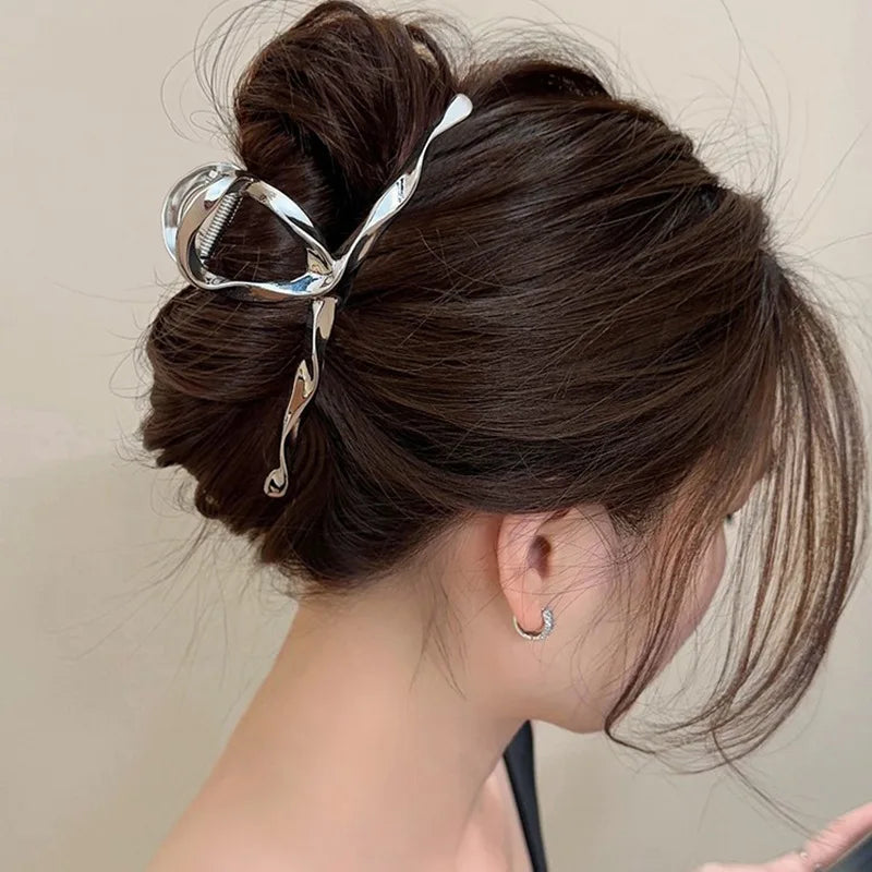 Gold S-Shaped Metal Hair Claw