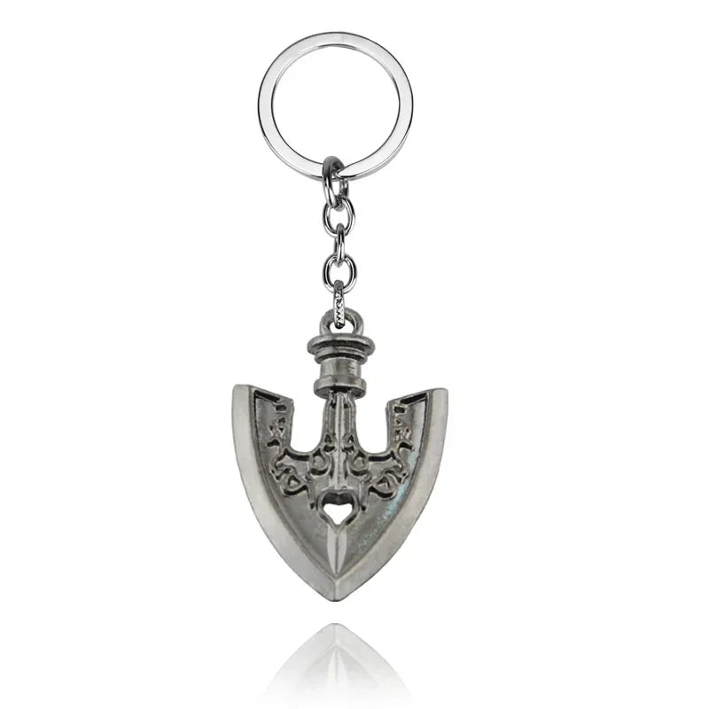 Silver anchor pendant necklace with a circular bail and decorative finial.
