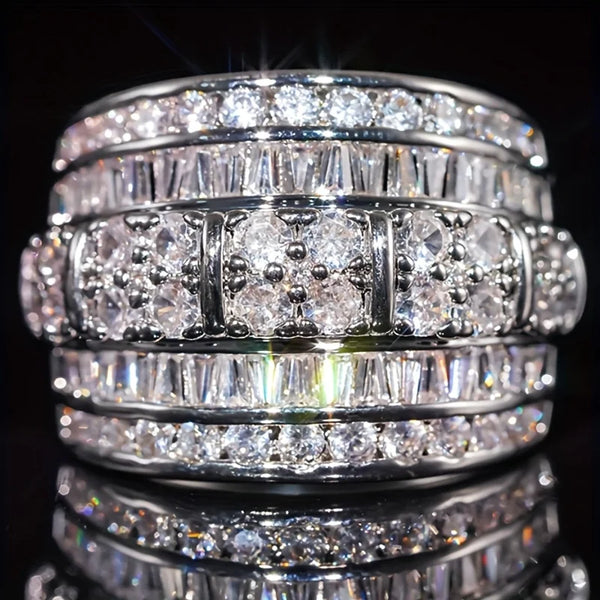 Eleganter Damen-Ewigkeitsring mit funkelndem Zirkonia