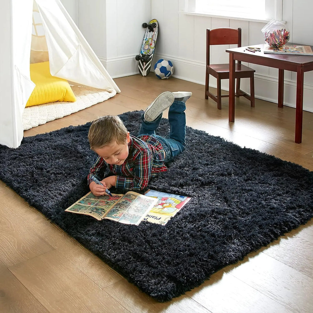 Plush Shaggy Area Rug for Living Room & Bedroom