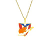 Stainless Steel Puerto Rico Map Pendant Necklace