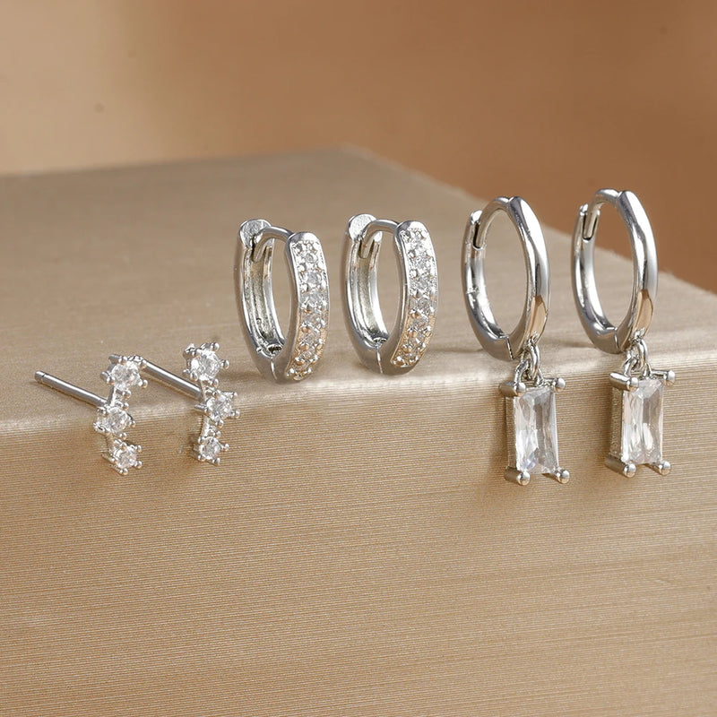 Dainty Square Hoop Earrings Set