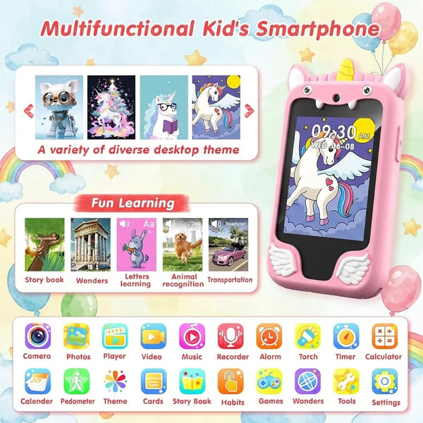 Kids' Silicone Learning Phone with Camera & MP3 Player