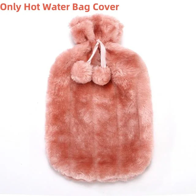 Plush Hot Water Bottle Cover with Soft Fleece Lining