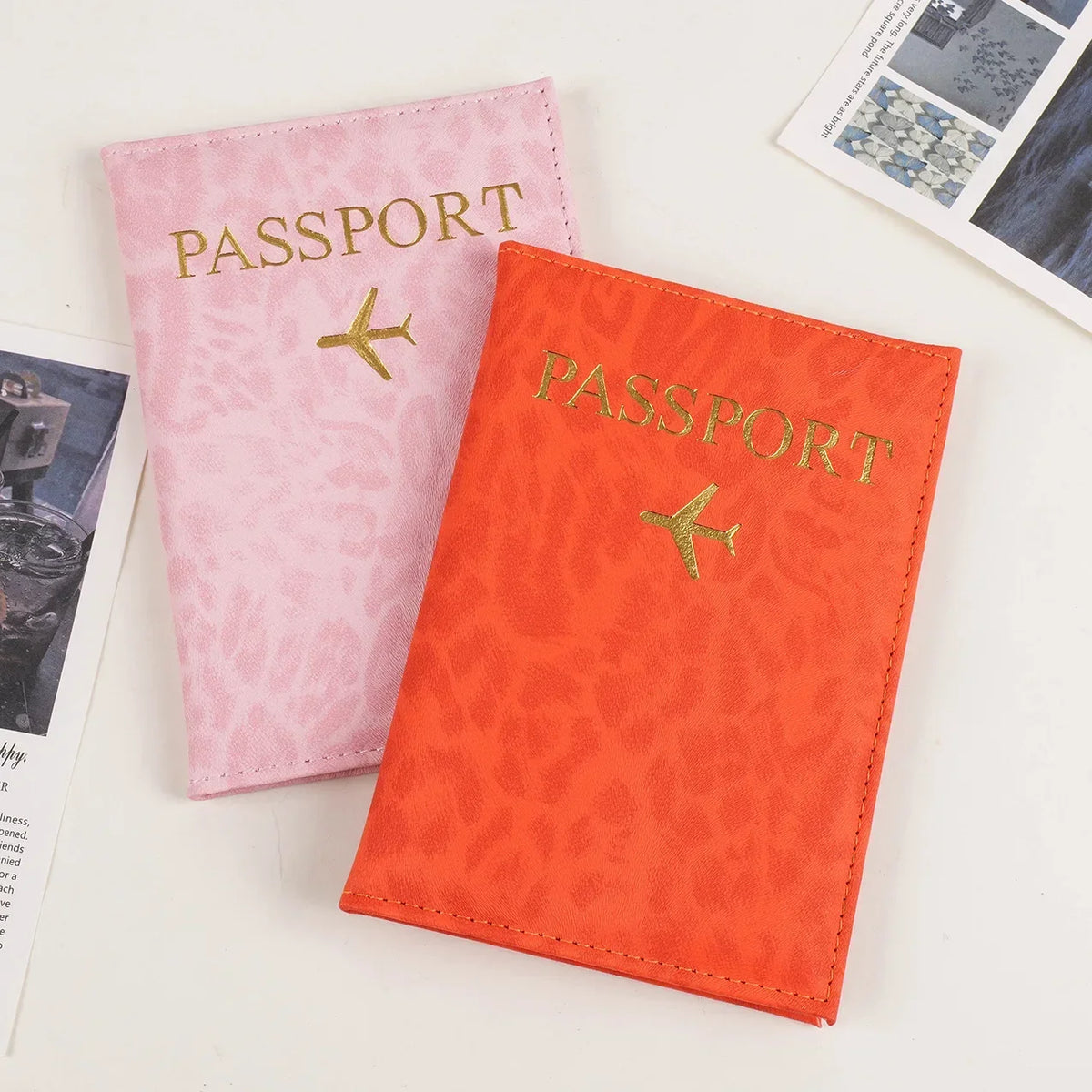 Leopard Print Passport Holder with Card Slots