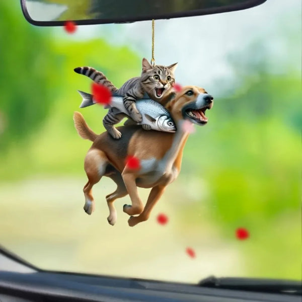 Realistic Cat Car Rearview Mirror Pendant