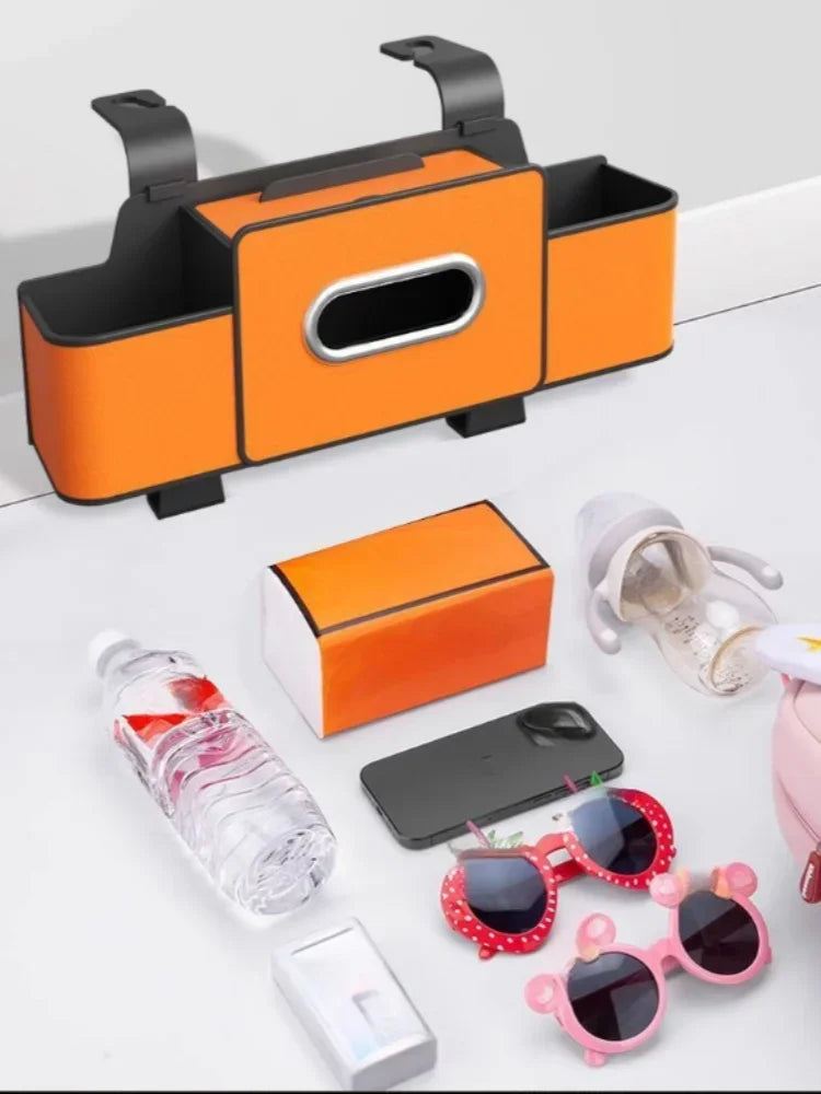 Multifunctional Car Seat Back Organizer with Phone and Cup Holders