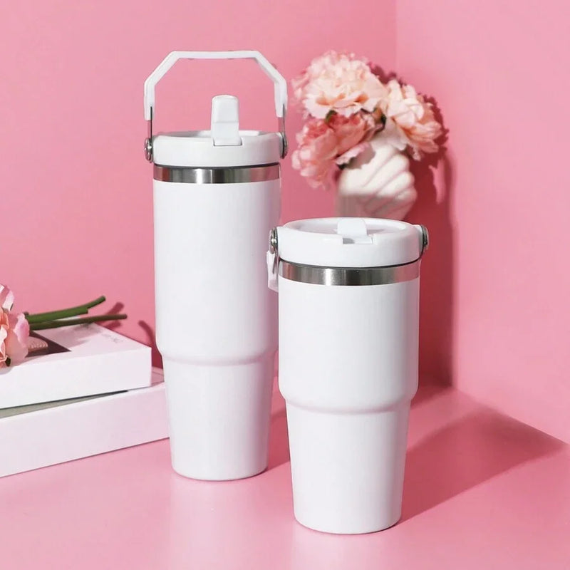 Insulated Stainless Steel Tumbler with Handle