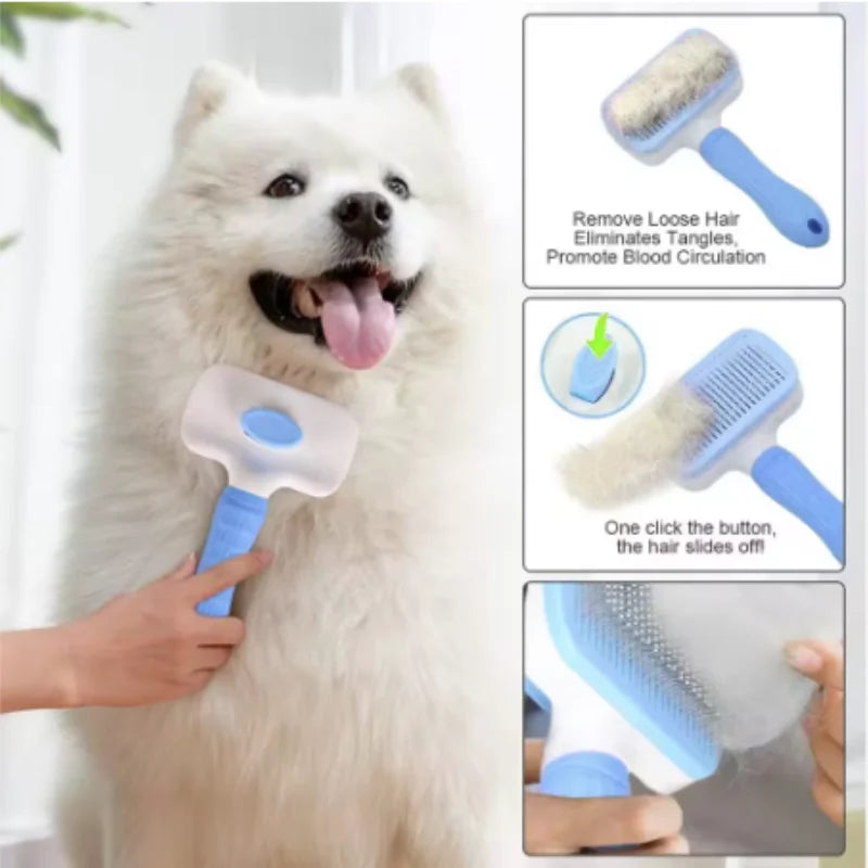 Self-Cleaning Pet Grooming Brush