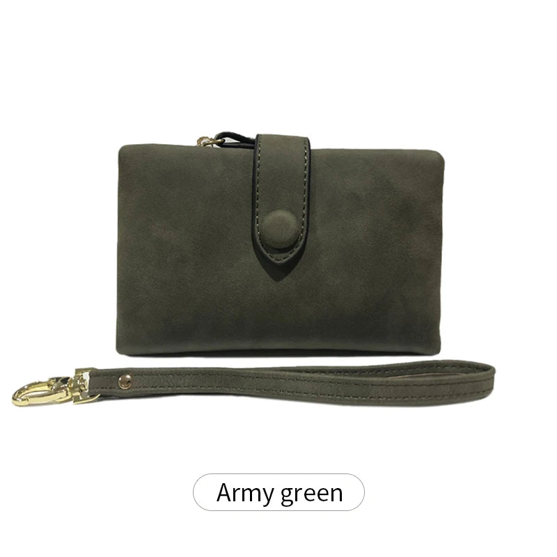 Compact Frosted Tri-Fold Wallet for Women