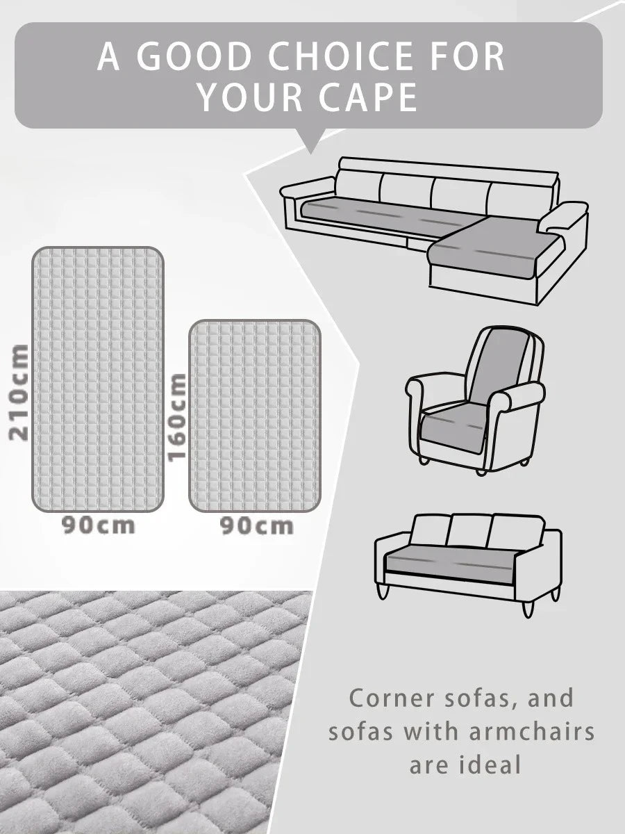 L-Shaped Corner Sofa Cover with Anti-Slip Backing