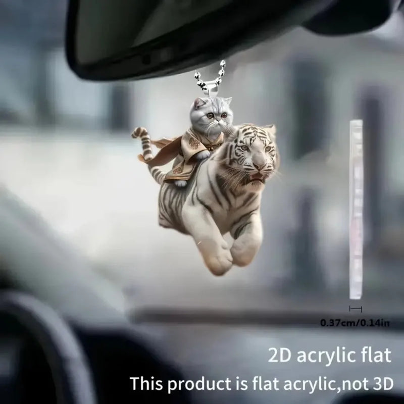 Realistic Cat Car Rearview Mirror Pendant