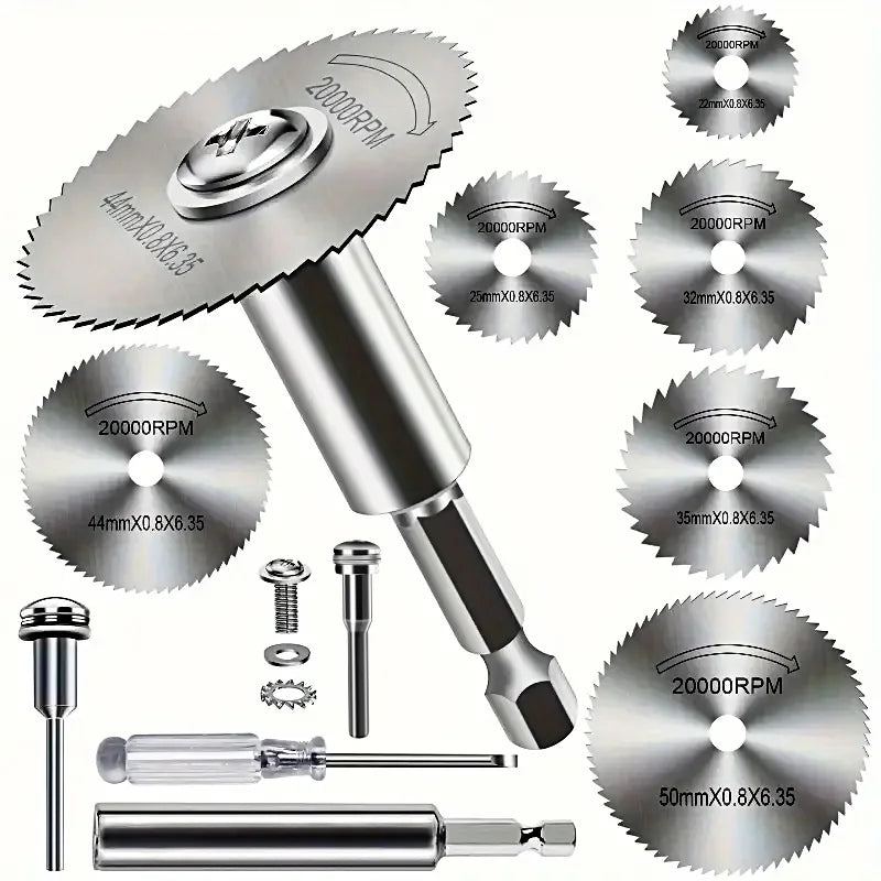 10-Piece High-Speed Steel Saw Blades Set with Universal 1/4-Inch Hex Shank