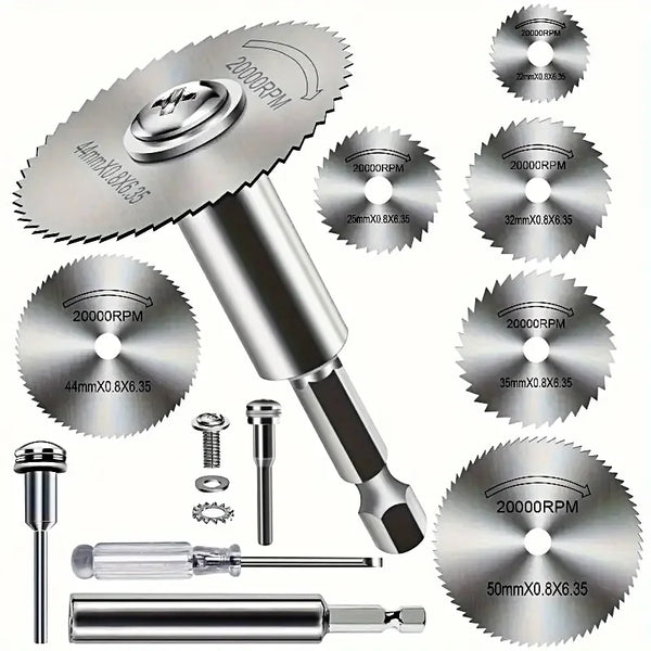 10-Piece High-Speed Steel Saw Blades Set with Universal 1/4-Inch Hex Shank
