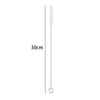 A long stainless steel straw with a loop end, measuring 30cm.