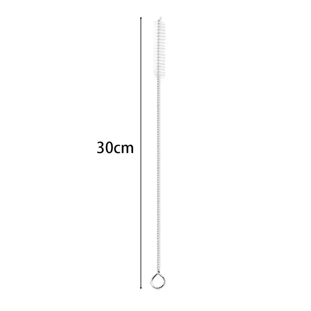 A long stainless steel straw with a loop end, measuring 30cm.