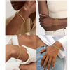 18K Gold Plated Beaded Stretch Bracelet Set