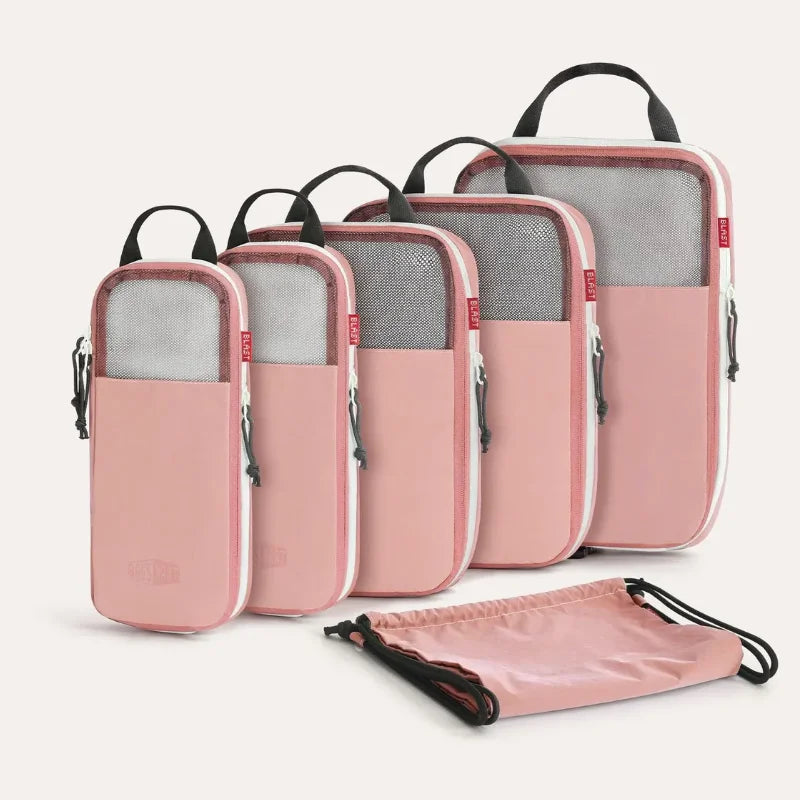 Compression Packing Cubes Set with Expandable Travel Organizers