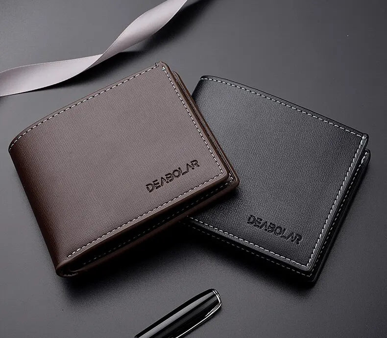 Slim PU Leather Folding Wallet with Card Holder