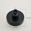 Matte black shower head with a G1/2 threaded connection and dimensions 10.2cm (4 inch) in diameter.