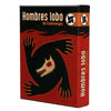 Box art for the game Hombres lobo de Castronegro featuring a black silhouette of a wolf head on a red background.