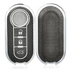 A pair of luxury leather key cases for Fiat and Citroen models, shown side by side.