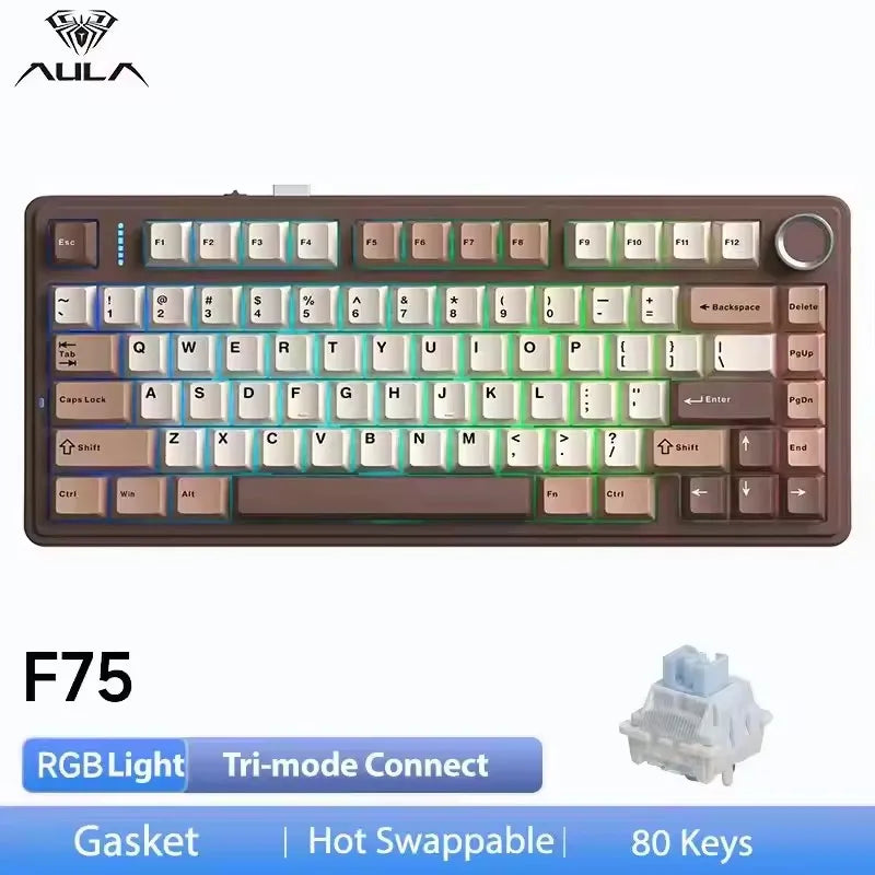AULA F75 Tri-Mode Wireless Mechanical Keyboard