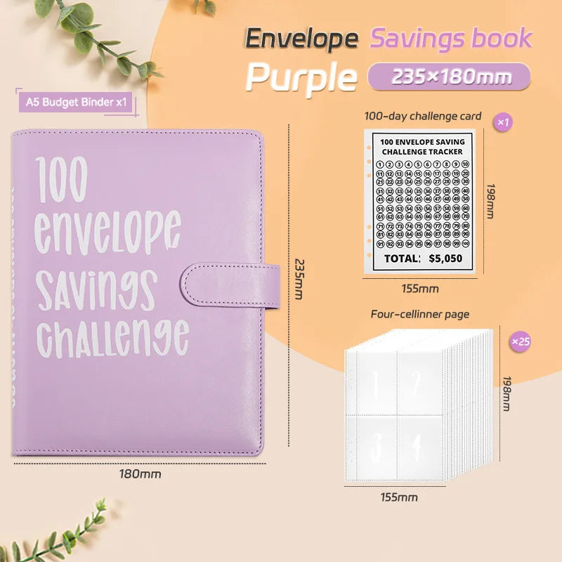 Budget Challenge Binder with Cash Envelopes