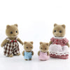 A set of forest animal miniature dolls dressed in clothing, including a brown bear and a rabbit.