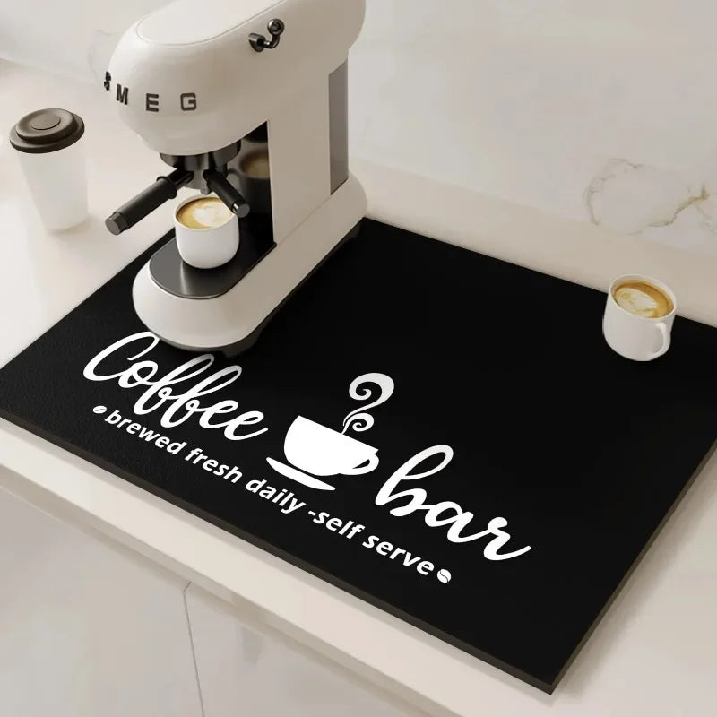 Fast-Drying Kitchen Absorbent Mat for Coffee Stations and Countertops