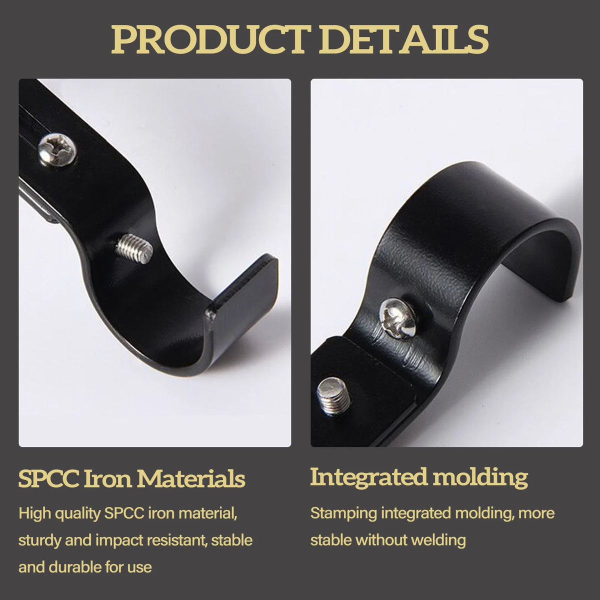 Adjustable Wall-Mounted Curtain Rod Brackets (Set of 2)