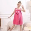 Kids' Bunny Ears Bath Towel Wrap – Soft Microfiber Towel Skirt for Girls