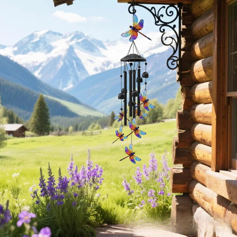 Hand-Painted Hummingbird Metal Wind Chime for Garden & Patio