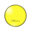 A round, yellow glass photo cabochon for jewelry making.