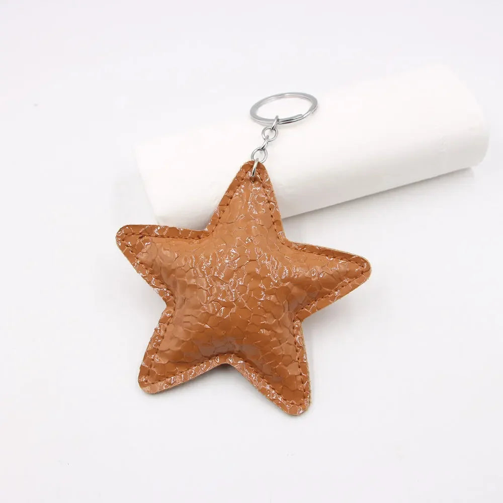 Cartoon Star-Shaped Leather Car Hanging Ornament
