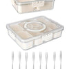 8-Compartment Portable Snack Box with Lid and Handle
