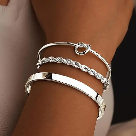 Dainty Gold Stackable Bracelet Set
