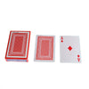 A set of waterproof playing cards featuring red and white designs for poker and bridge games.