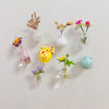 Mini Ceramic Vase Fridge Magnet with Artificial Flower Holder
