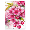 A close-up of pink hydrangea flowers and green leaves with water droplets, suitable for a diamond painting kit.