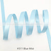 Light blue satin ribbon in a wavy shape