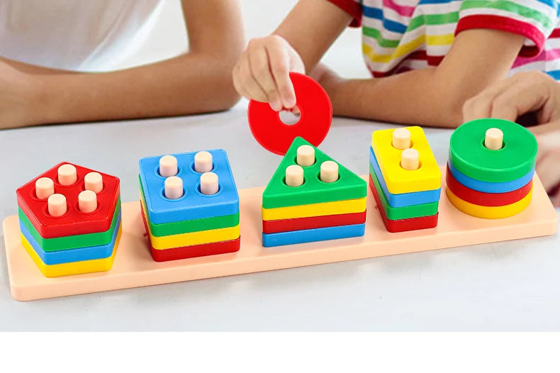 Montessori Shape Sorting Stacking Toy for Toddlers