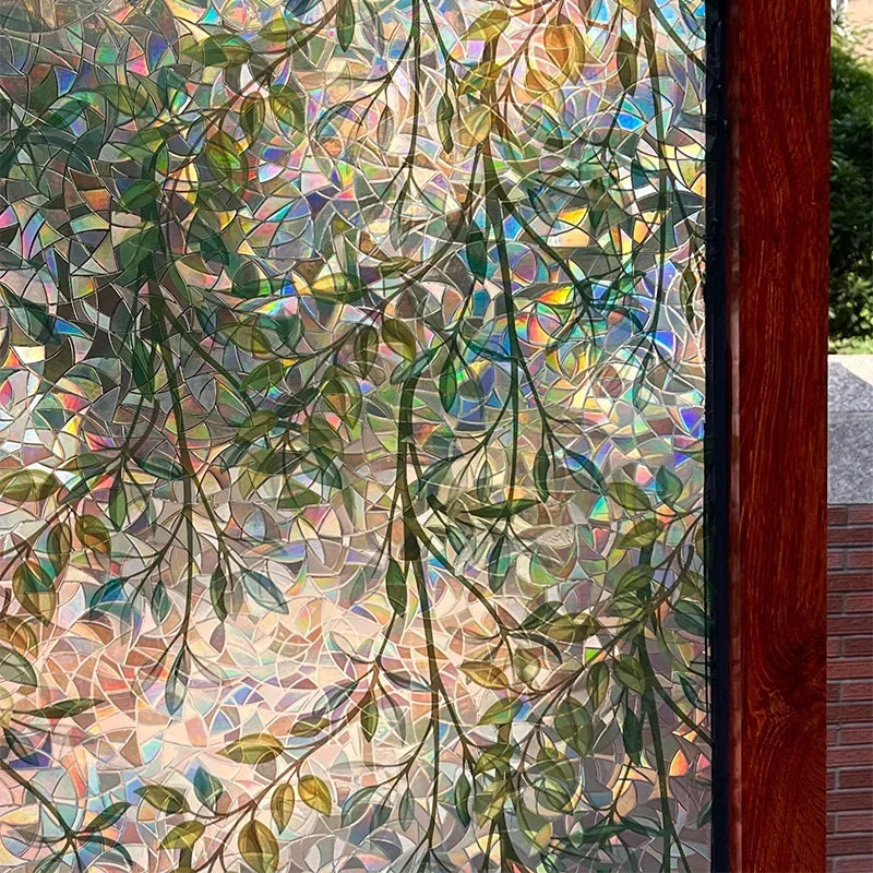 Green Vine Window Privacy Film – Static Cling Decorative Glass Cover