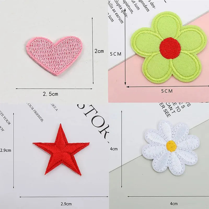 Embroidered Flower Iron-On Patches Set for Clothing & Accessories
